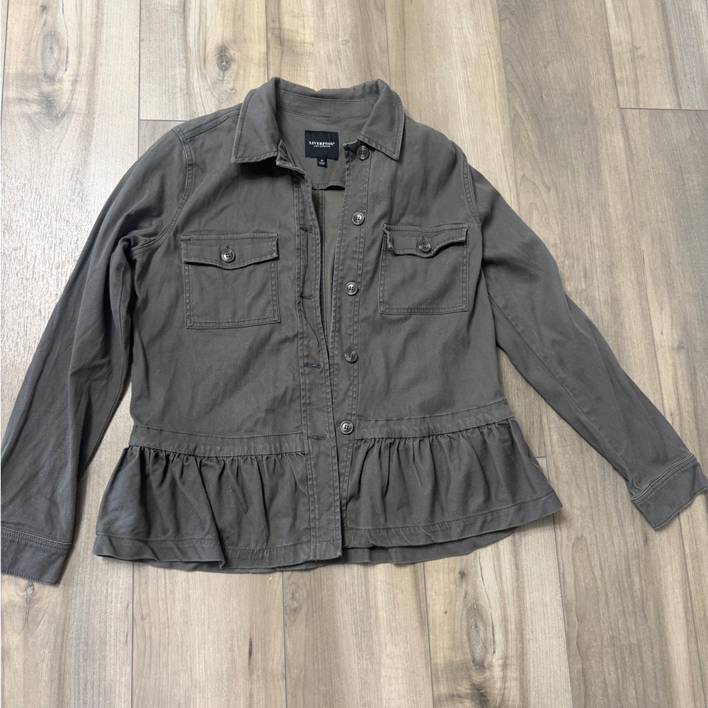 Liverpool Dark Gray Utility Jacket Womens Medium